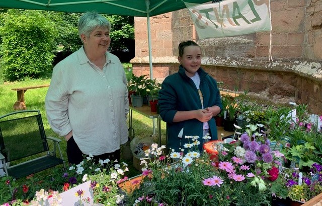 Plant stall and stallholders at Holts Art festival