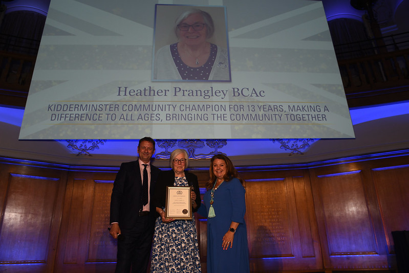Heather Prangley receiving her British Citizen Award