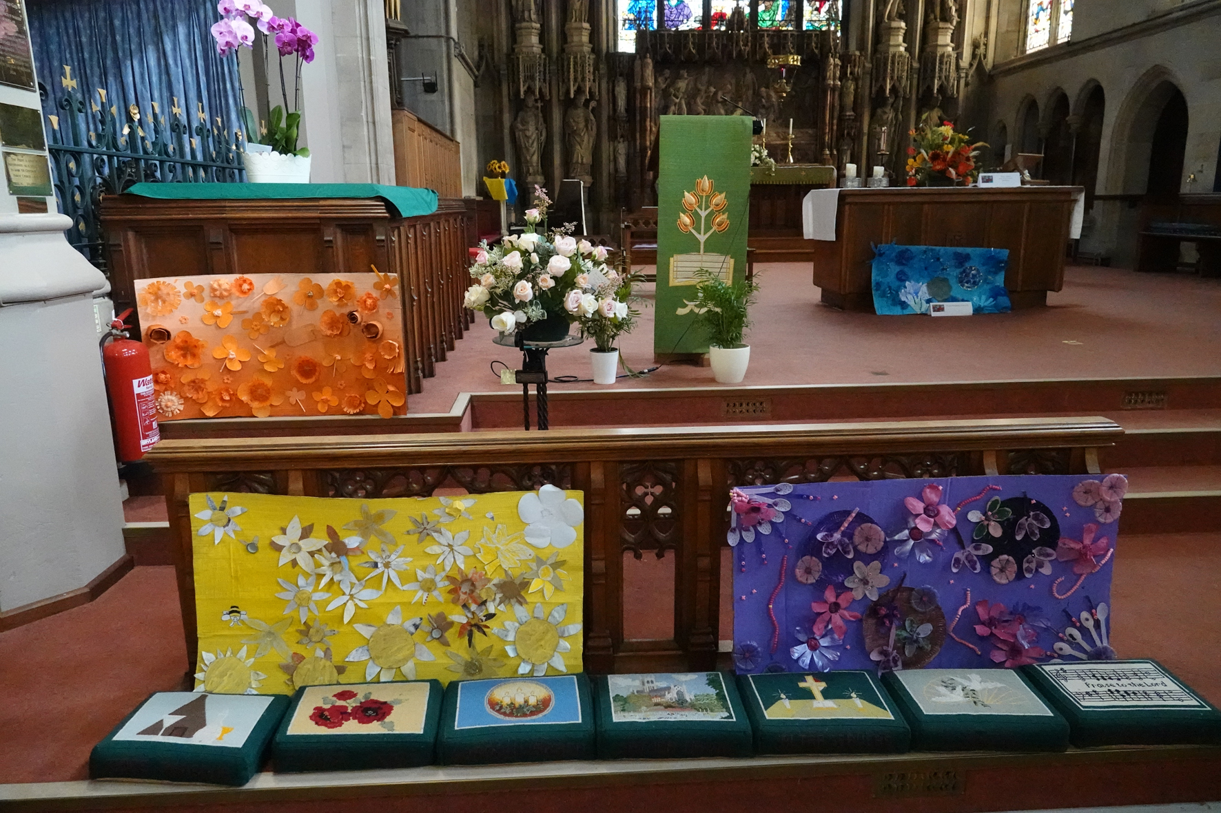 Colourful displays from a school in Wordsley Church