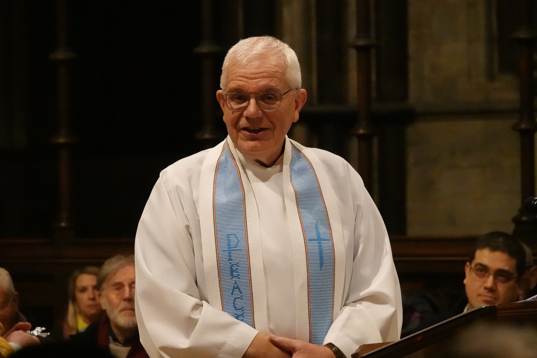 Dick Johnson standing in the Cathedral