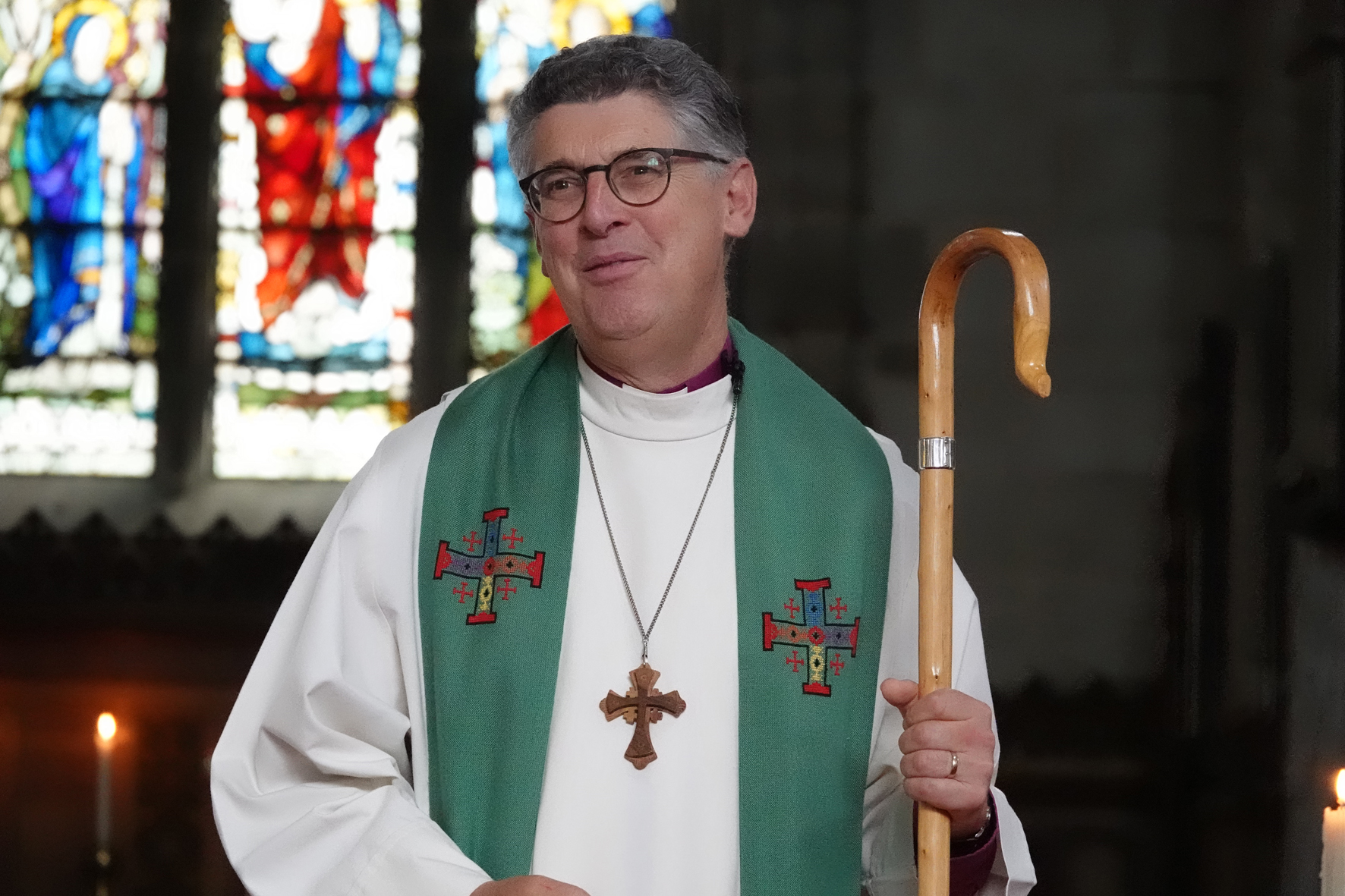 Bishop Martin holding his shepherd's crook
