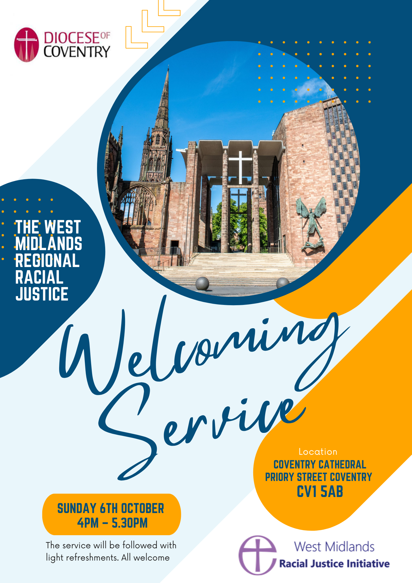 poster for the Racial Justice Unit service of welcome