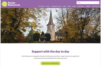 Home page of the parish resources website