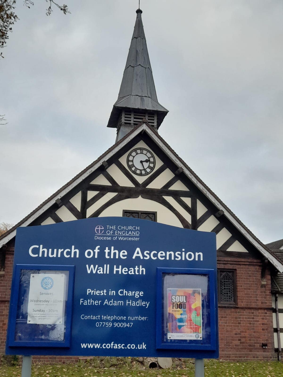 Church of the Ascension façade showing the clock