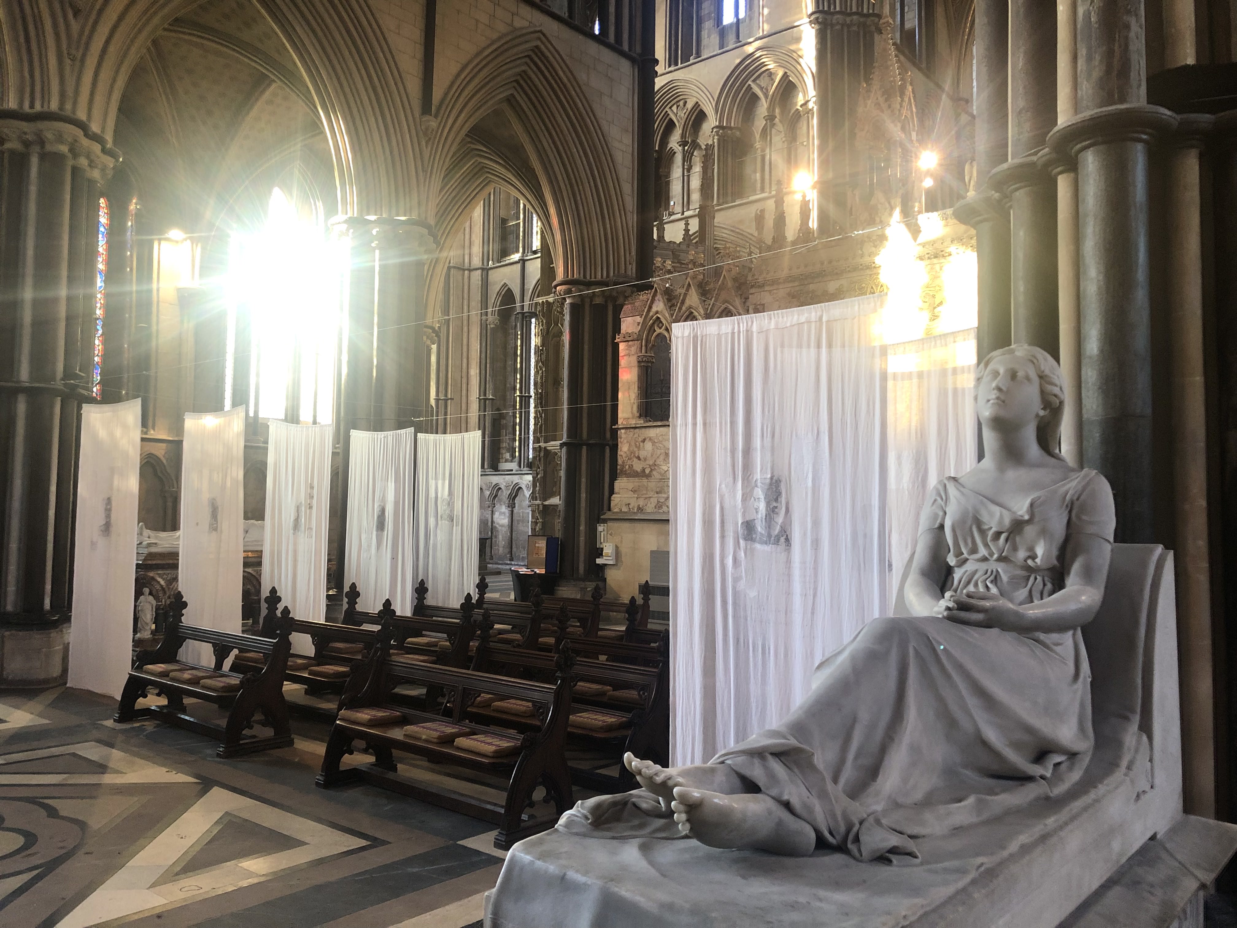 Picture of the Lady Chapel in the Cathedral with hanging drapes down each side