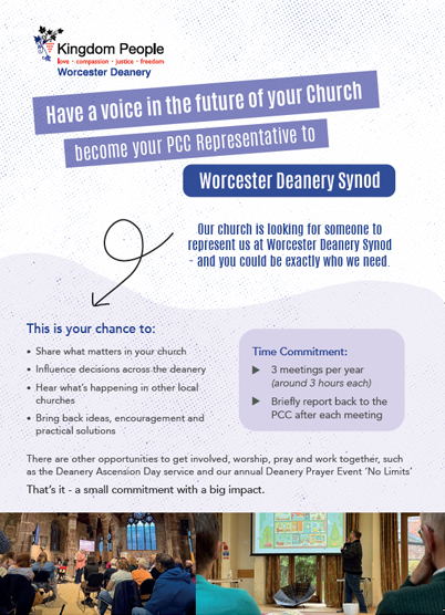 Front page of deanery synod rep flyer