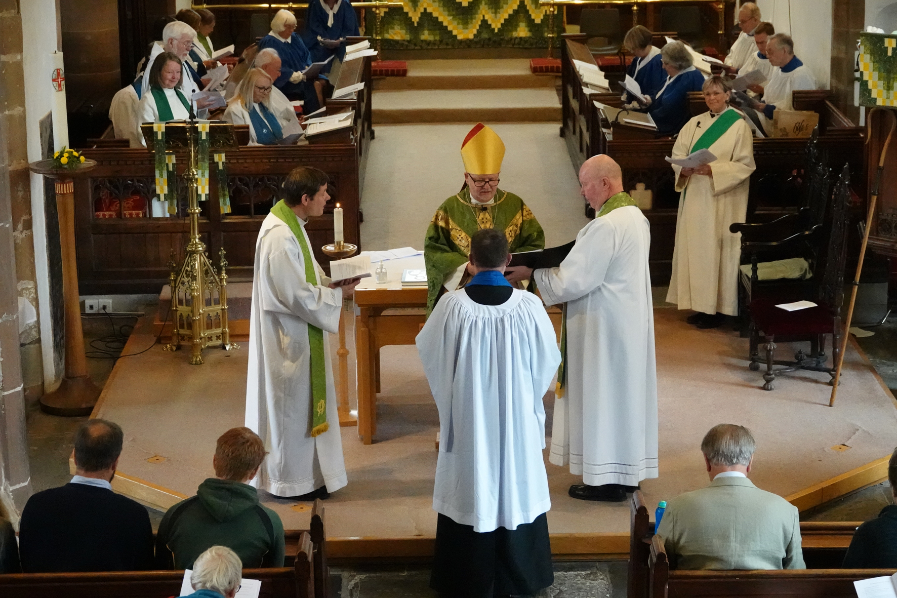 Rob little being licensed by Bishop Alan in St John in Bedwardine church