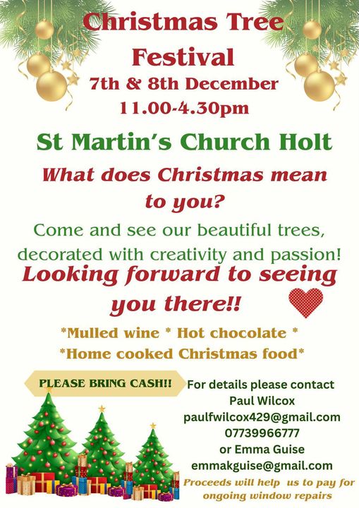 Poster for Holt Church Christmas tree festival