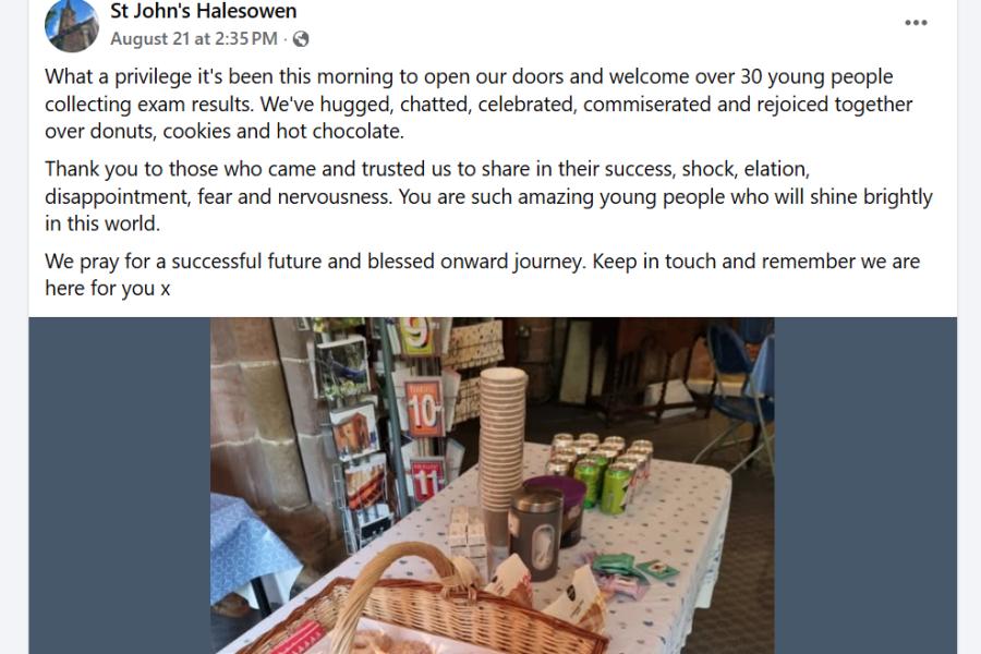 St Johns GCSE results day Donut Club FB post.png