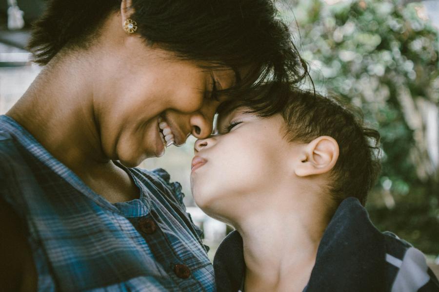 Mother and son stock image