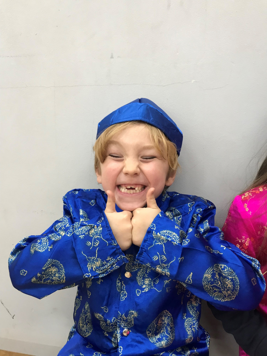 Boy in traditional Chinese outfit