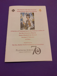 Order of Service at The Holy Innocents' service