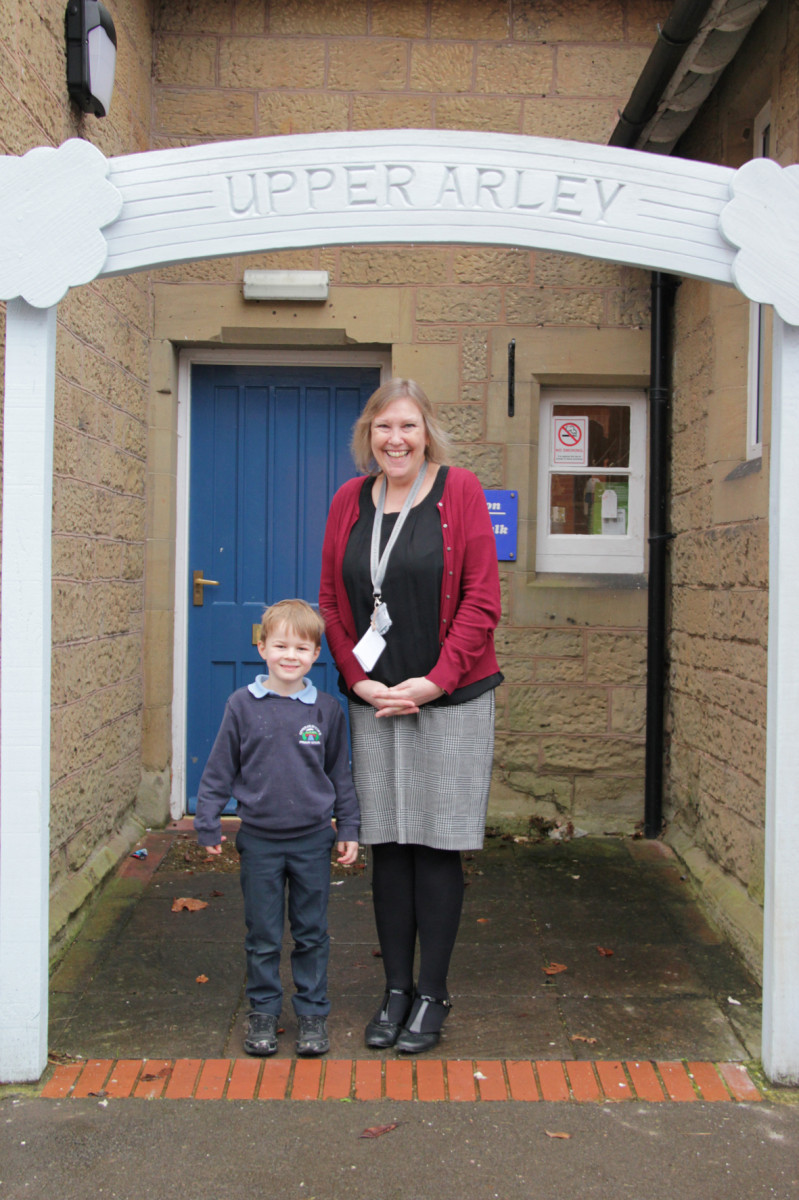 Freddie with Mrs Low, headteacher