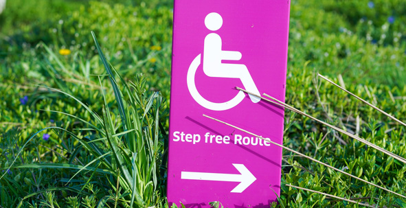 sign showing a step free route