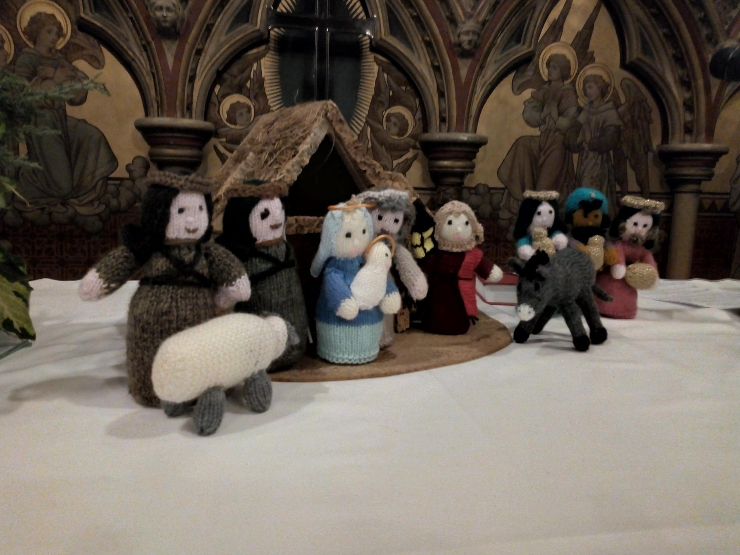 Knitted nativity set