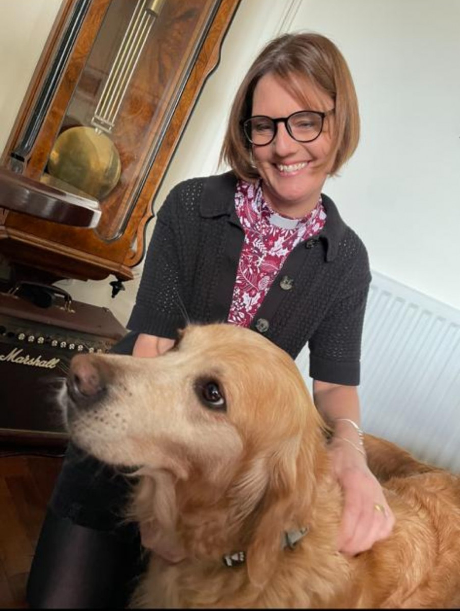 Becky Elliot with her dog