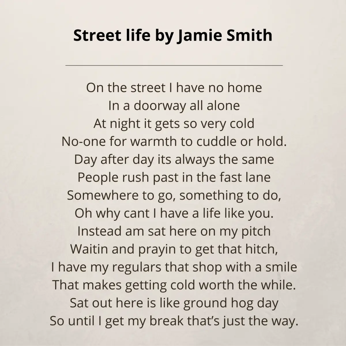 Street Life poem