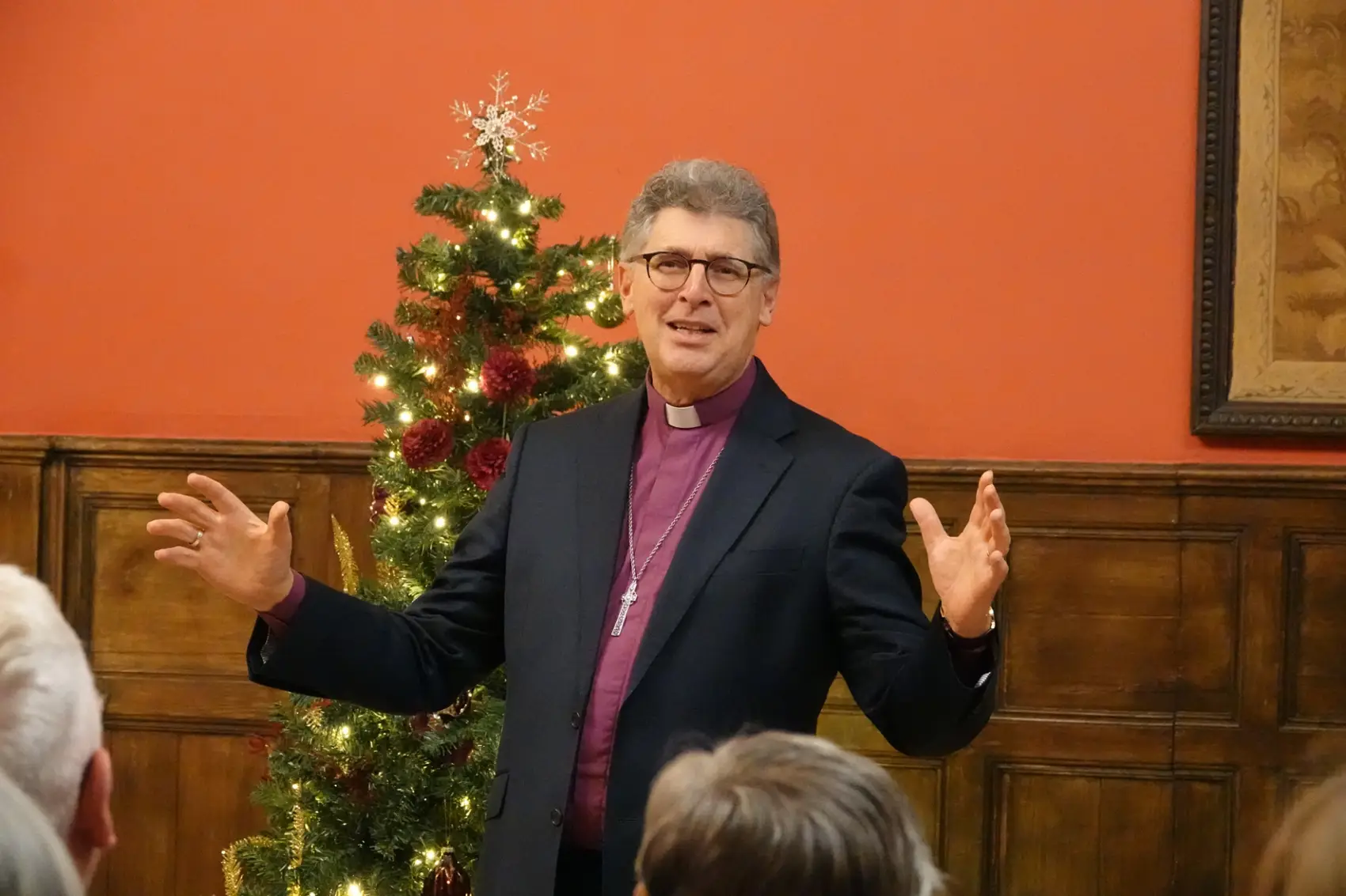 Bishop Martin speaking to those receiving their bishop's certificate