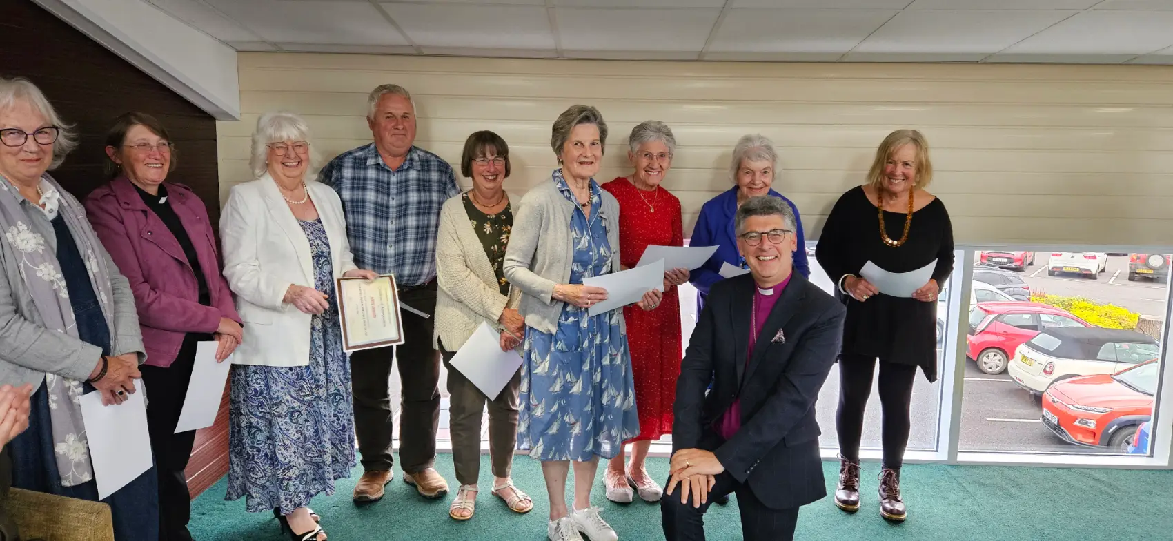 Award winners with Bishop Martin